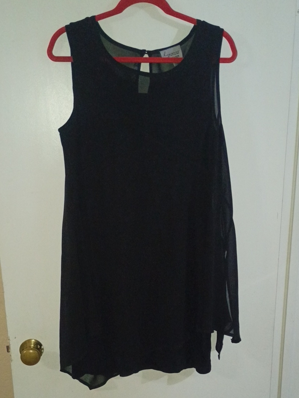 Lynn Ritchie Silver Black Sleeveless Layered Dress – Size L